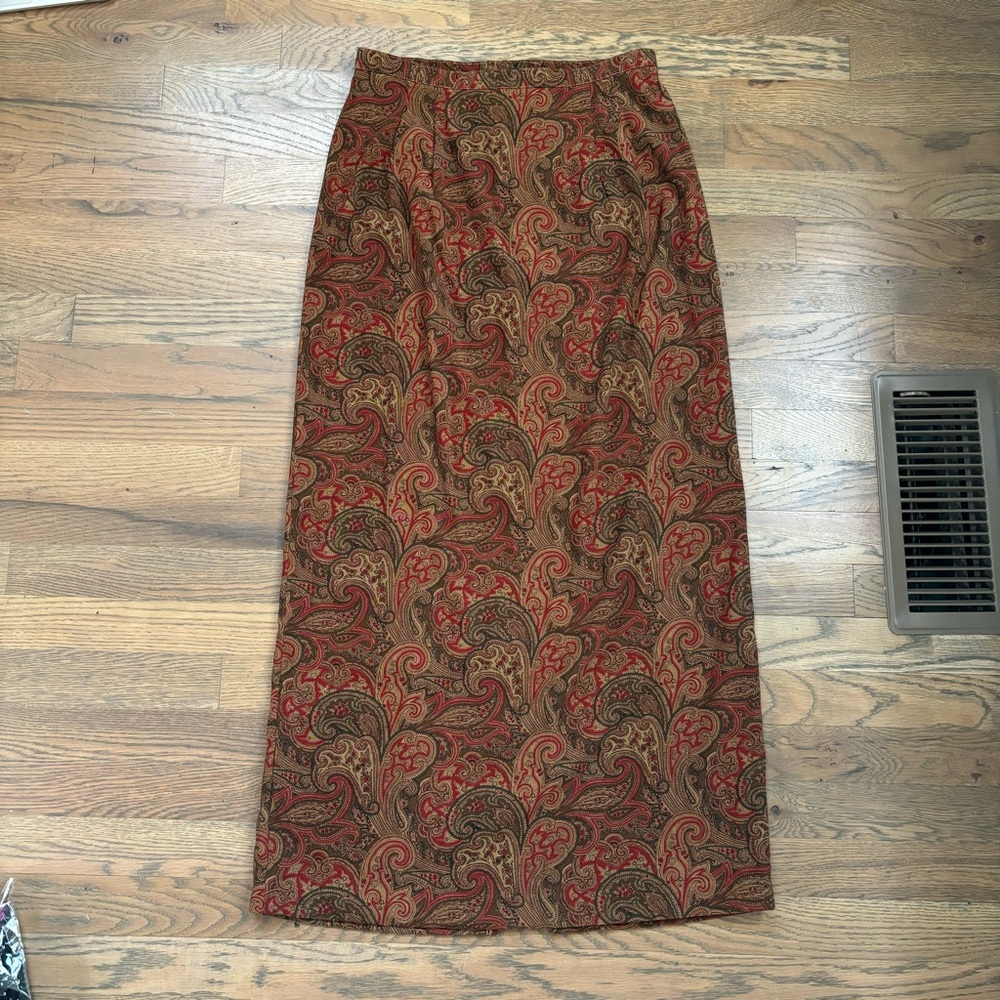 Vintage Intriguing Threads Paisley Maxi Skirt